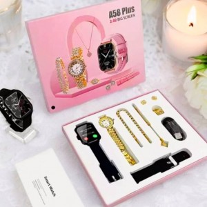 ساعة ذكية نسائي + اكسسوارات A58 Plus