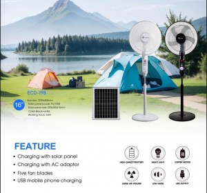 مروحة مع لوح طاقة Jinpo ECO-198