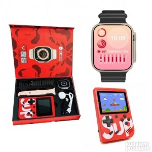 ساعة ذكية كستكين + اتاري ماريو  SMART WATCH V59 ULTRA INFINITY + GAME BOX