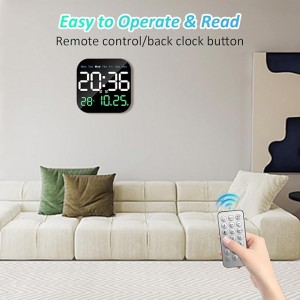 ساعة حائط مربع رقمية مع منبهين وجهاز تحكم Wall Clock DS-6650
